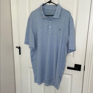 Vineyard Vines Men's Blue Striped Polo Shirt